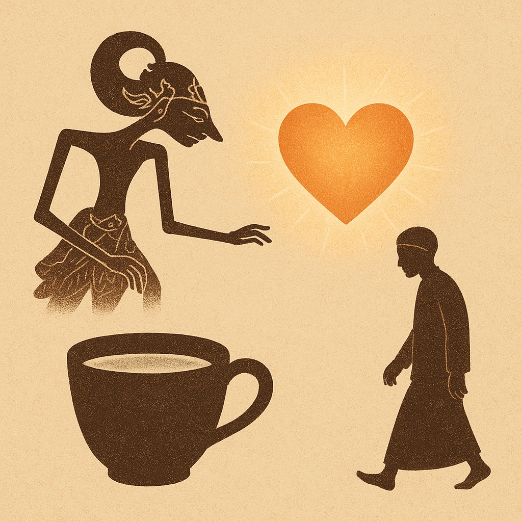 Symbolic collage representing Javanese ancestral teachings.