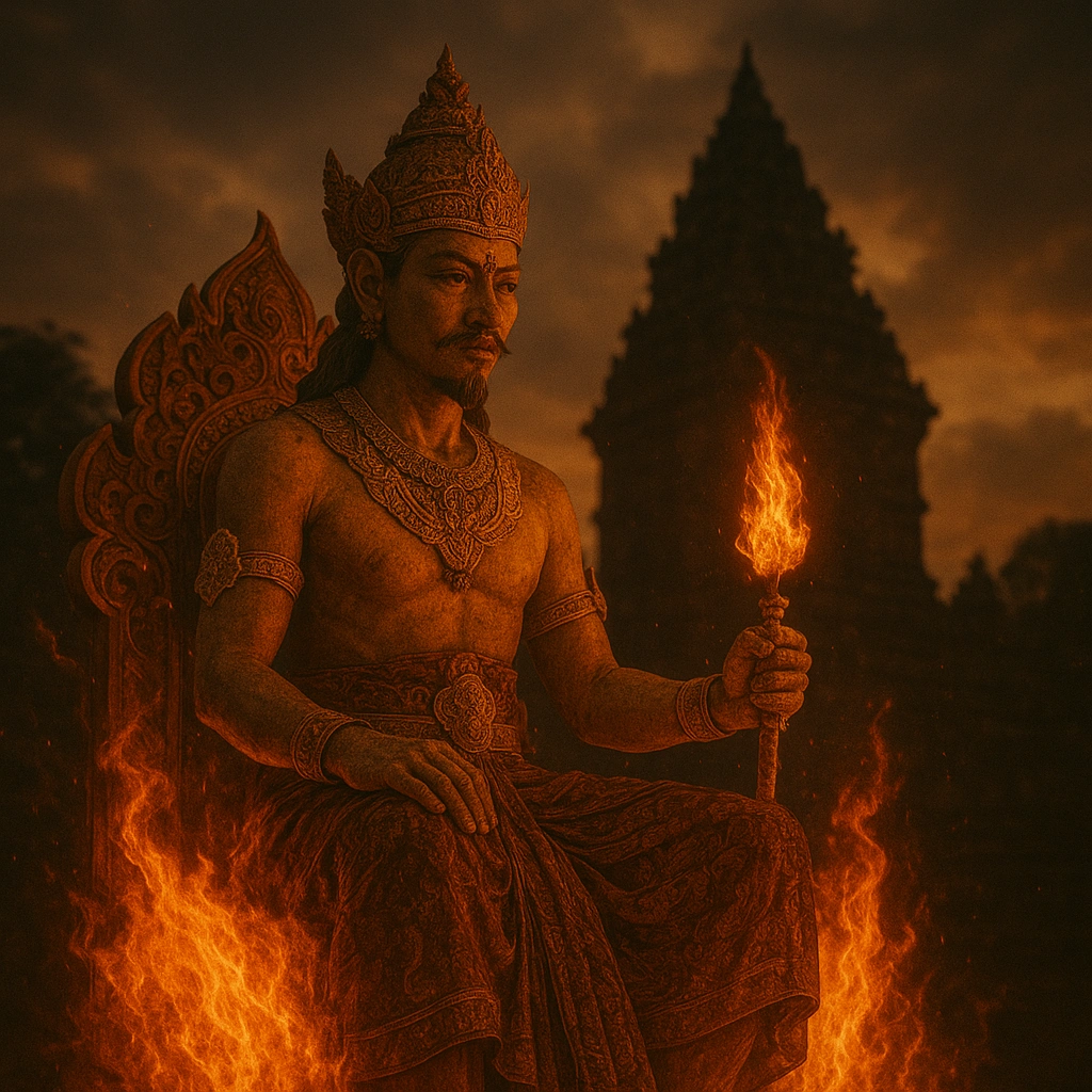 Bethara Brama God of Fire in Javanese mythology with sacred flame