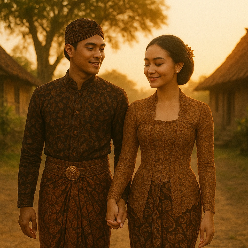 Javanese couple symbolizing loyal and balanced love in Wuku Maktal