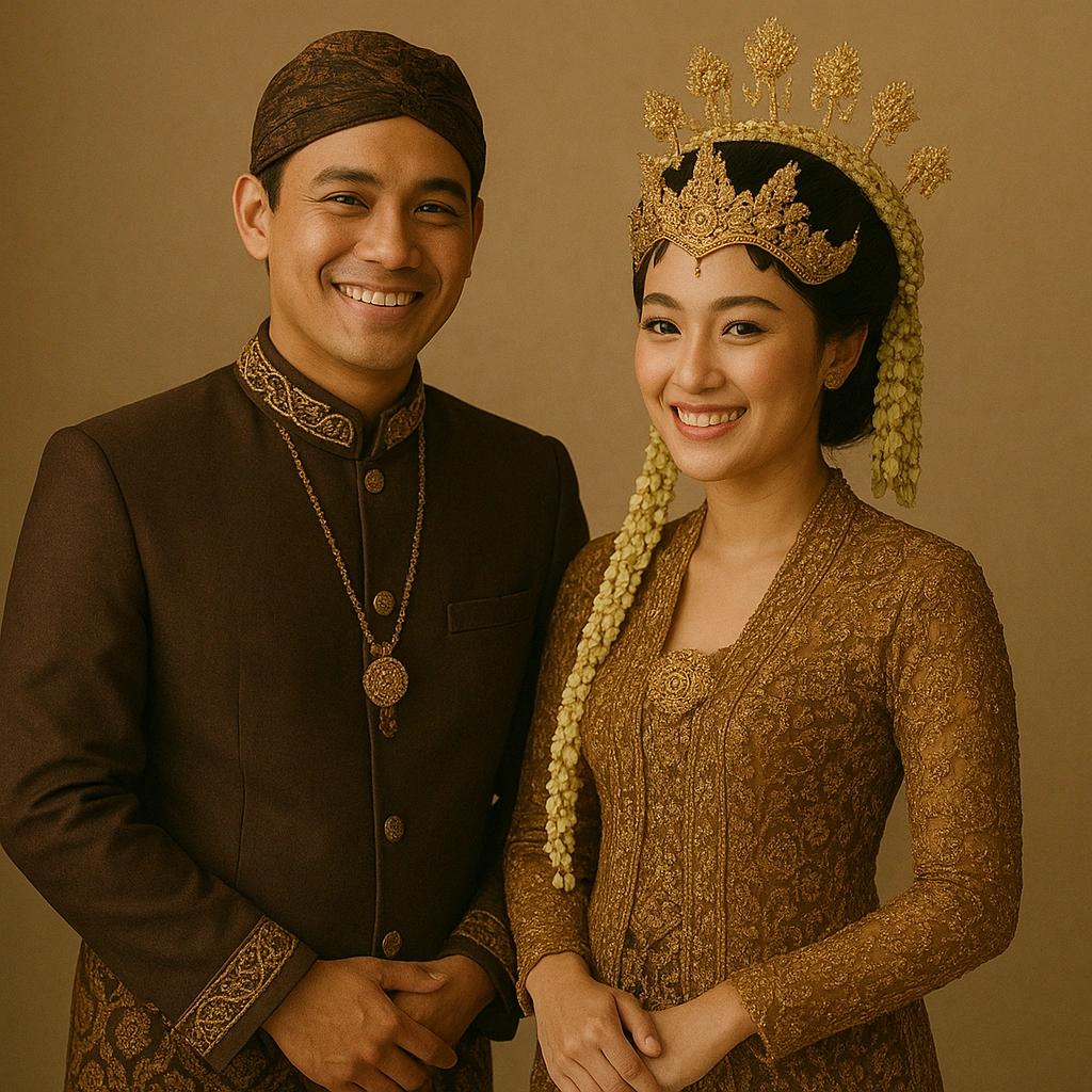 Javanese couple in traditional attire symbolizing harmony and love