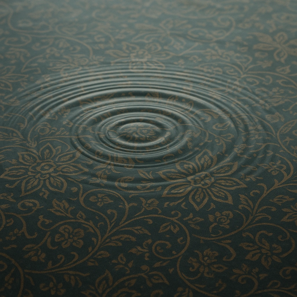 Water ripples showing vibration, symbolizing the science behind mantra.