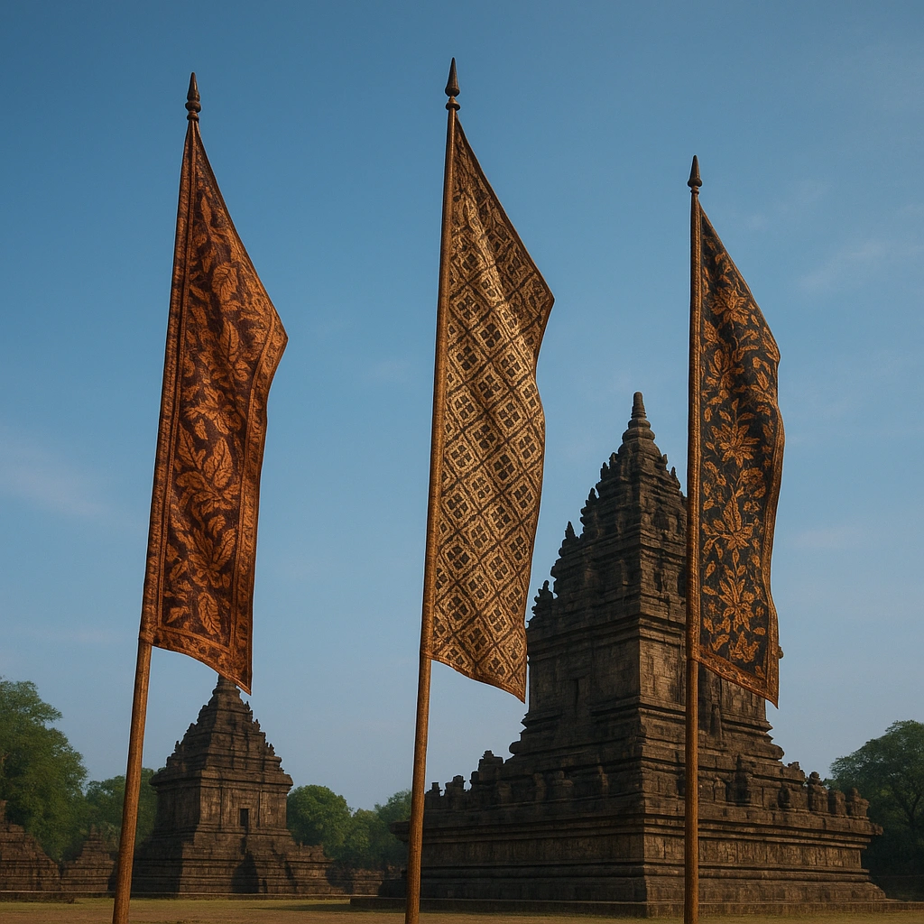 Umbul-umbul banners symbolizing leadership and humility in Wuku Sinta.