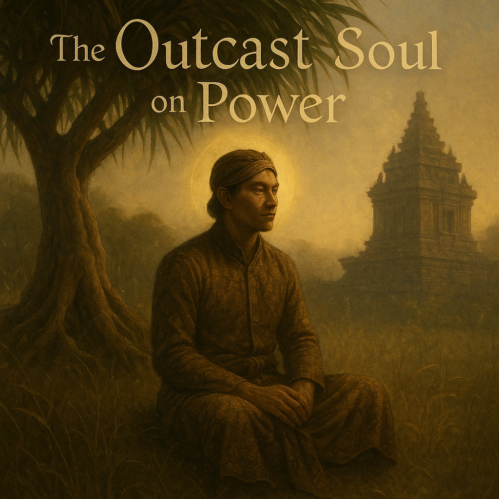 Thumbnail of Wuku Dukut with Javanese solitary soul under a pandanus tree, mystical atmosphere, text The Outcast Soul on Power