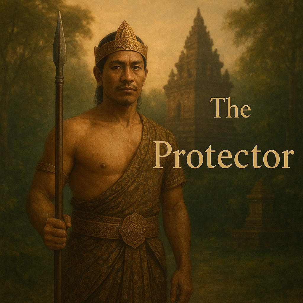 Javanese warrior with traditional attire symbolizing Wuku Pahang The Protector