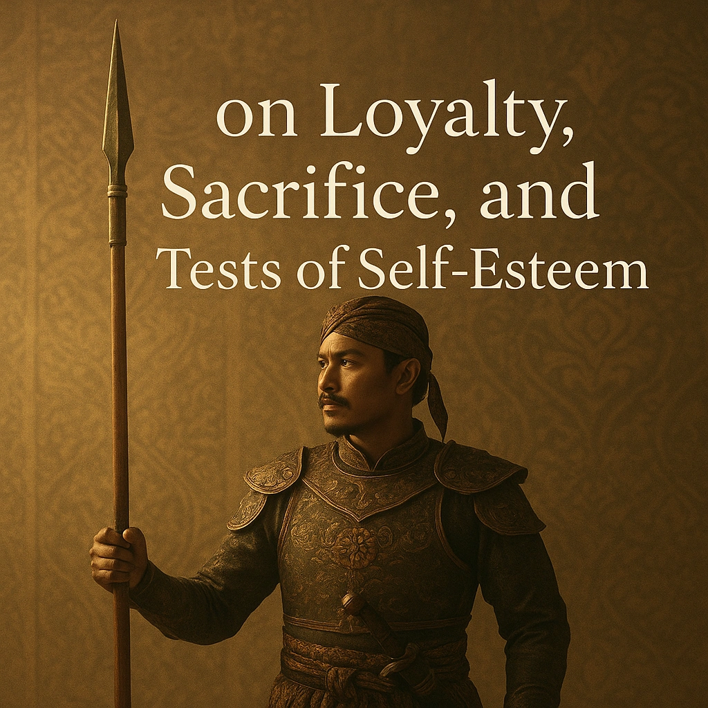 Thumbnail of Wuku Prangbakat with a Javanese knight and text on Loyalty, Sacrifice, and Tests of Self-Esteem.