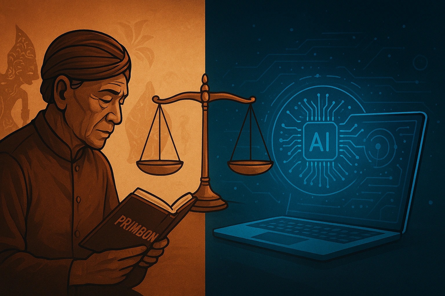 AI Weton calculator contrasted with Javanese elder and primbon