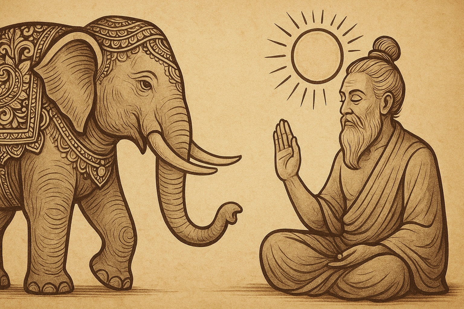 An illustration symbolizing wisdom and true strength, reflecting the Javanese proverb about winning without demeaning others.