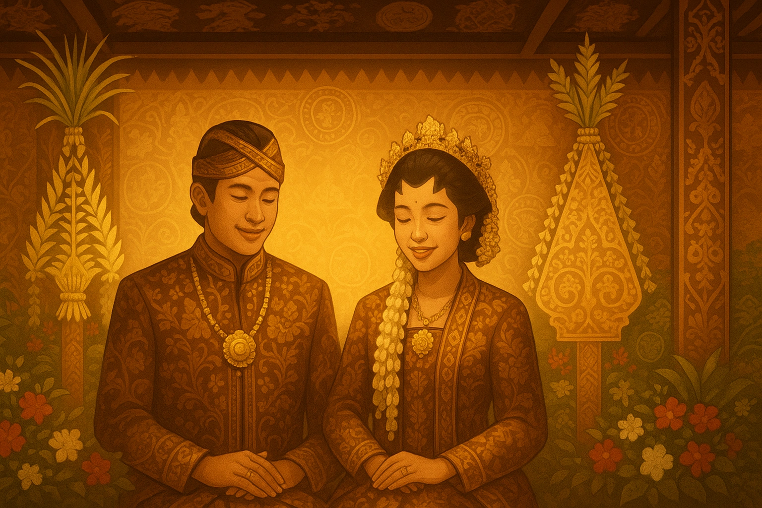 Traditional Javanese wedding on an auspicious date. Traditional Javanese wedding on an auspicious date.